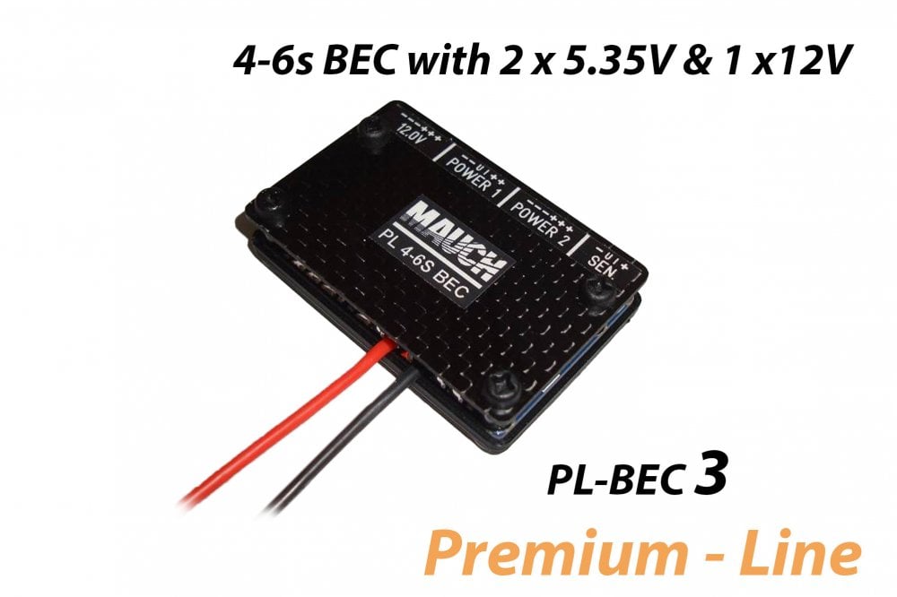 Régulateur tension BEC 4-6S (2x5,3V/1x12V) - Mauch17-PL - MAUCH